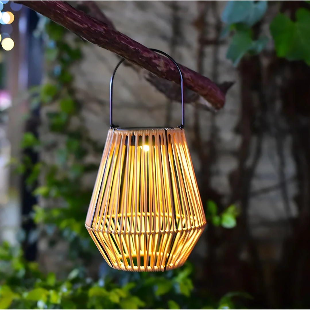 NELIA - Rattan Style Solar Lantern